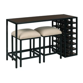 Hammary Mackintosh Black Wine Console Table With 2 Stools