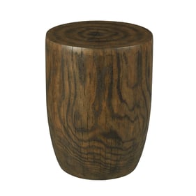 Hammary Dark Stain Oak Grain Drum End Table