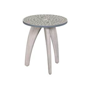 Hammary Blossom Inlay White And Gray Accent Table