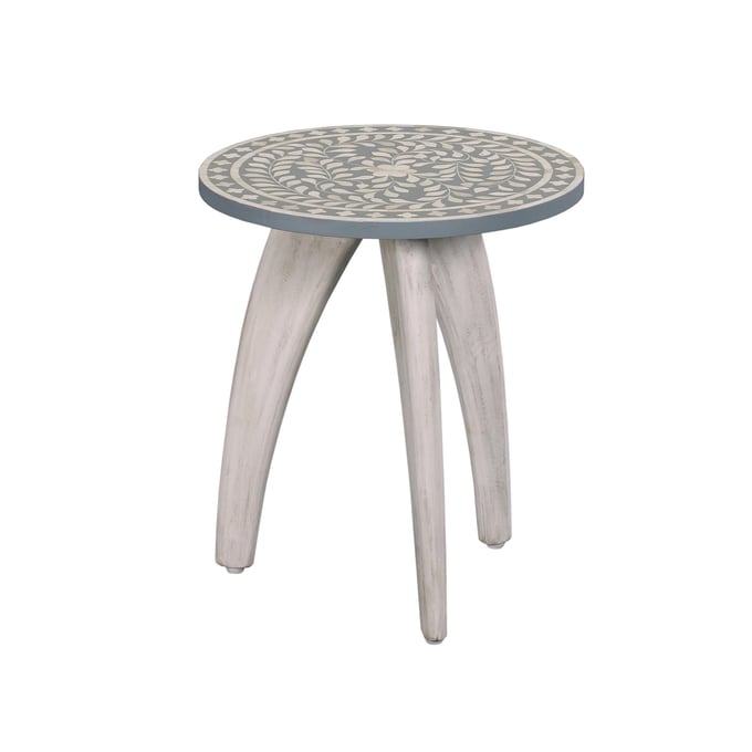 Hammary Blossom Inlay White And Gray Accent Table HAM-090-1086