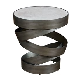 Hammary Hidden Treasures Gray Helix Round Accent Table