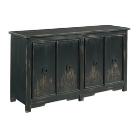 Hammary Hidden Treasures Black Charcoal Four Door Console