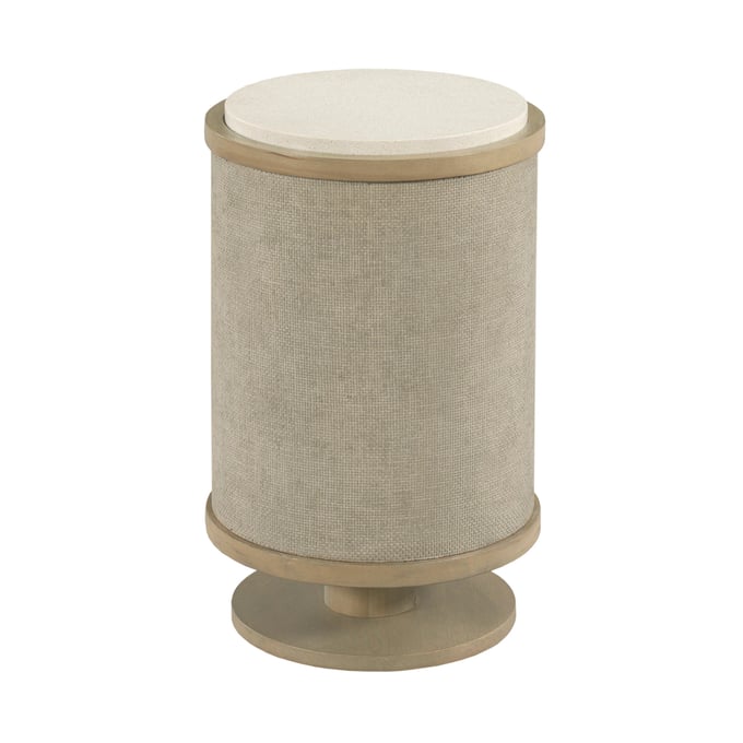 Hammary Hidden Treasures Light Stain Round Linen Chairside Table HAM-090-1145