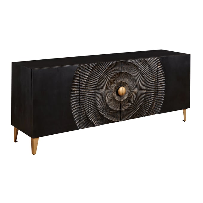 Hammary Hidden Treasures Black Centric Four Door Sideboard HAM-090-1171