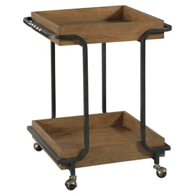 Hammary Medium Stain Rustic Oak Bar Cart