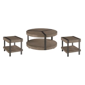 Hammary Sandler Colt Gray 3pc Round Coffee Table Set