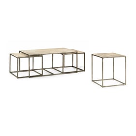 Hammary Modern Basics Natural Travertine 3pc Rectangular Coffee Table Set