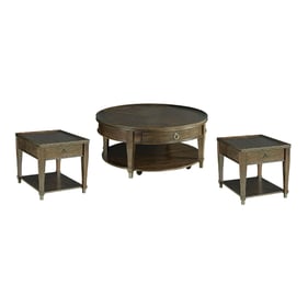 Hammary Sunset Valley Rich Mocha Round 3pc Coffee Table Set