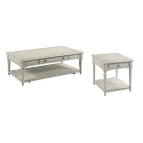 Hammary Terrace White 3pc Coffee Table Set