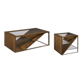 Hammary Editor Cognac 3pc Coffee Table Set