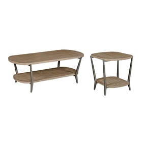 Hammary Tanna Light Stain Oval 3pc Coffee Table Set