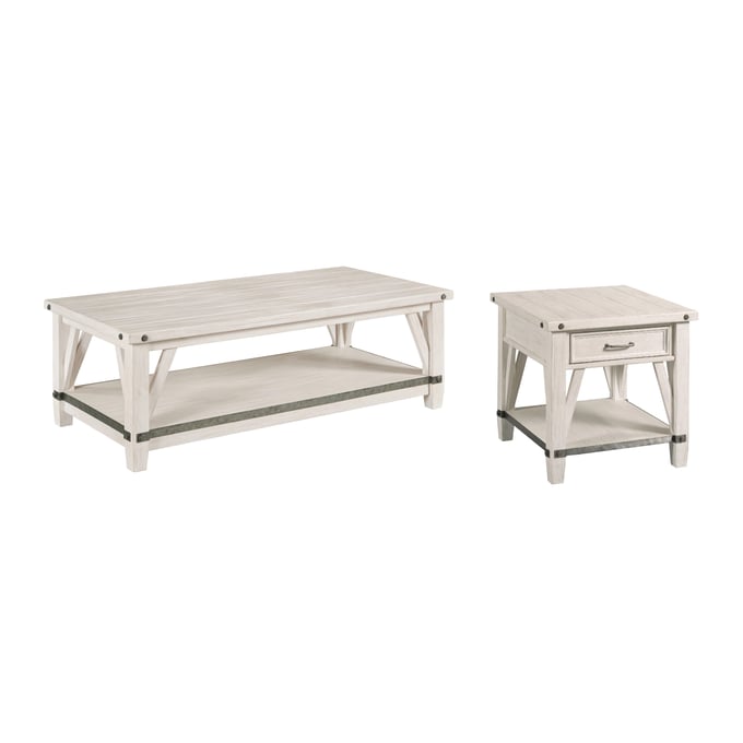 Hammary Richter White Rectangular 3pc Coffee Table Set HAM-262-91-OCT-S1