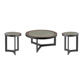 Hammary Graystone Hamilton Rustic Dark Oak 3pc Coffee Table Set