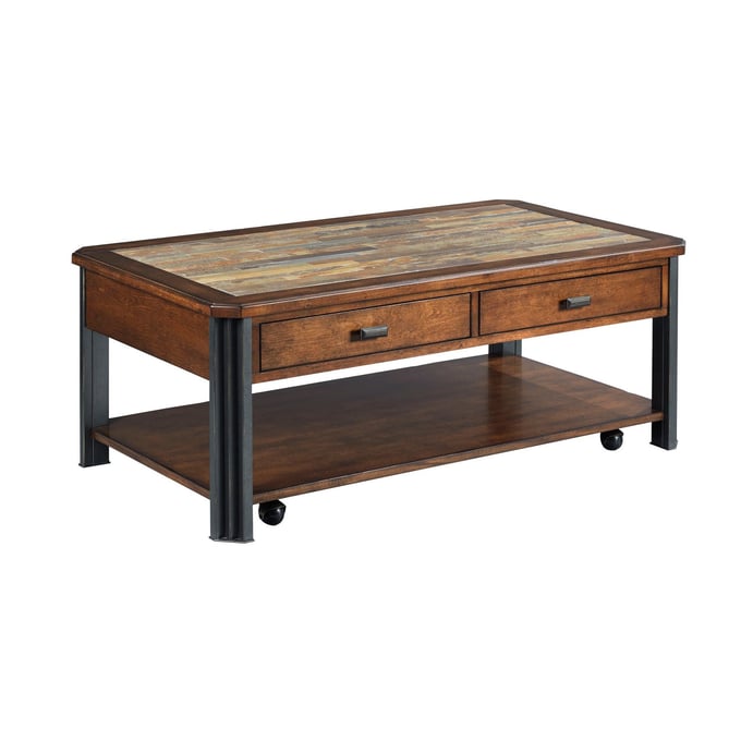 Hammary Slaton Hamilton Warm Mocha Rectangular Drawer Cocktail Table HAM-675-910