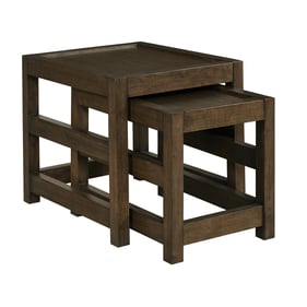 Hammary Nyles Medium Stain Rectangular Nesting End Table