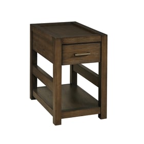 Hammary Nyles Medium Stain Rectangular Drawer Chairside Table