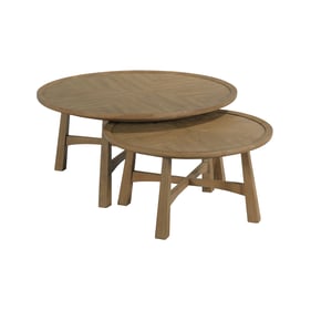 Hammary Milo Light Stain Round Coffee Table Set