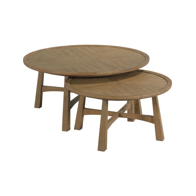 Hammary Milo Light Stain Round Coffee Table Set HAM-263-911