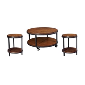 Hammary Baja Vintage Umber 3pc Round Coffee Table Set