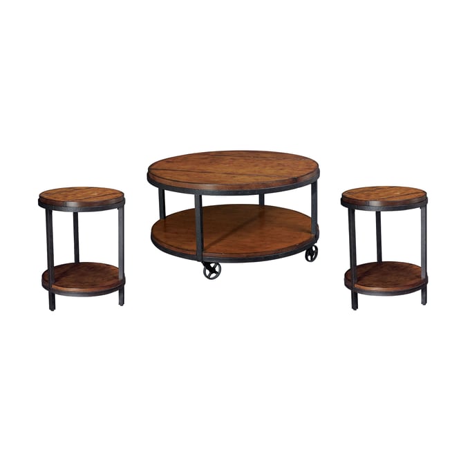 Hammary Baja Vintage Umber 3pc Round Coffee Table Set HAM-T20750-T20752-OCT-S1