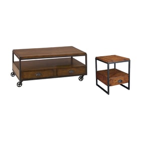 Hammary Baja Vintage Umber Rectangular 3pc Coffee Table Set