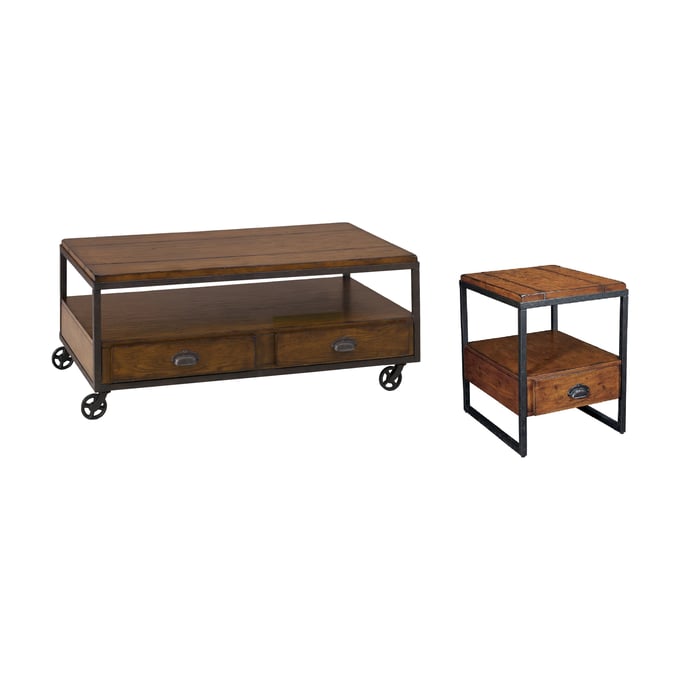 Hammary Baja Vintage Umber Rectangular 3pc Coffee Table Set HAM-T20750-T20752-OCT-S2