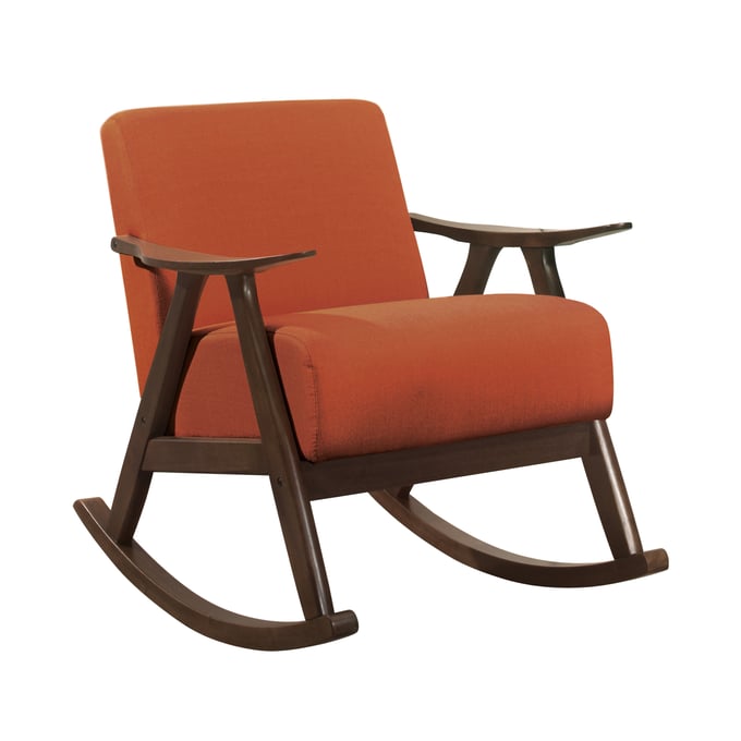 Home Elegance Waithe Brown Orange Rocking Chair HE-1034RN-1