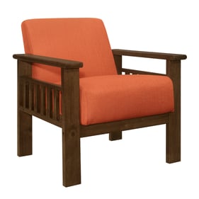 Home Elegance Helena Orange Accent Chair with Storage Arms