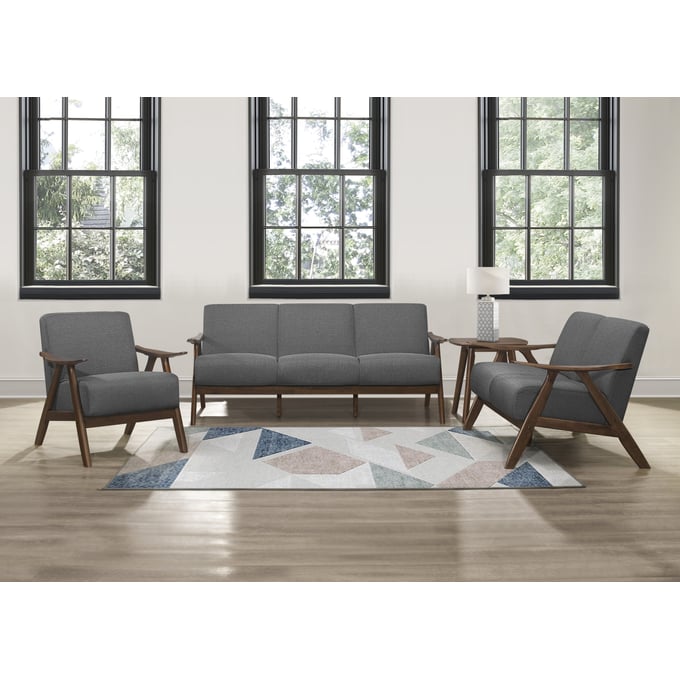 Home Elegance Damala Gray 3pc Living Room Set HE-1138GY-3SET