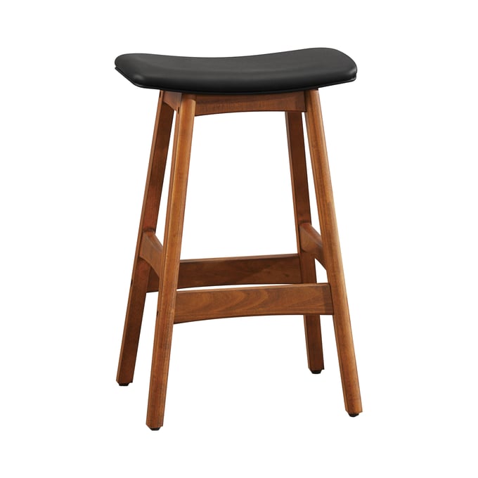 2 Home Elegance Ride Black Walnut Counter Height Stools HE-1188BK-24