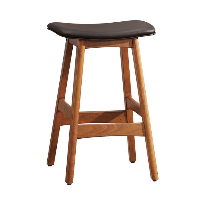 2 Home Elegance Ride Walnut Brown Counter Height Stools HE-1188DB-24