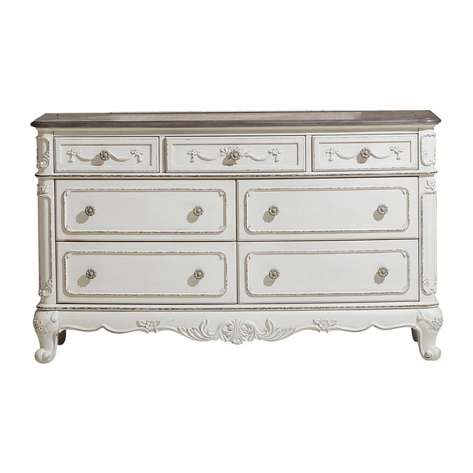 Home Elegance Cinderella White Gray Dresser HE-1386NW-5