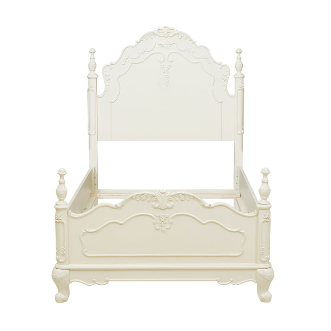 Home Elegance Cinderella Off White Twin Poster Bed HE-1386T-1