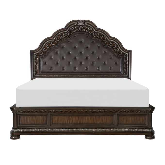 Home Elegance Beddington Brown Cherry Queen Bed HE-1407-1