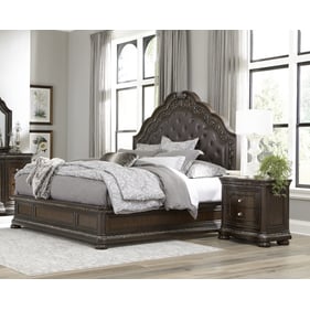 Home Elegance Beddington Brown Cherry 2pc Bedroom Set With King Bed