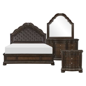 Home Elegance Beddington Brown Cherry 4pc Bedroom Set With Queen Bed