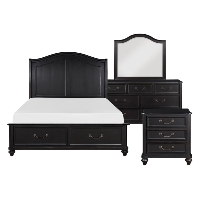 Home Elegance Herman Gray 4pc Bedroom Set With Queen Bed HE-1420-1-BR-S2