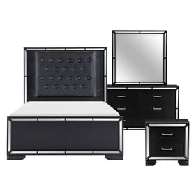 Home Elegance Aveline Black 4pc Bedroom Set With King Bed