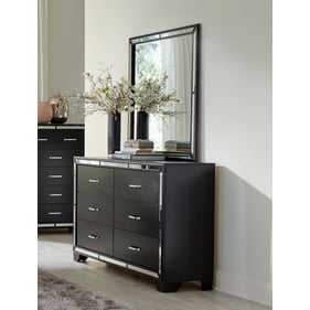 Home Elegance Aveline Black Dresser And Mirror