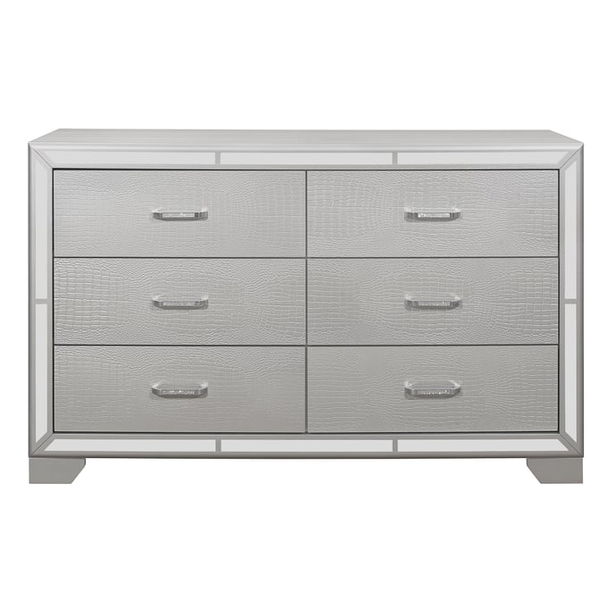 Home Elegance Aveline Metallic Silver Dresser HE-1428SV-5