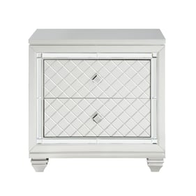 Home Elegance Leesa Gray Metallic Silver Night Stand