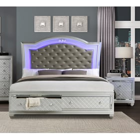 Home Elegance Leesa Gray Metallic Silver 2pc Bedroom Set With Queen Bed