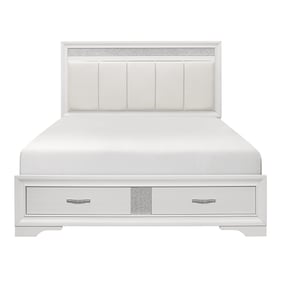 Home Elegance Luster White Queen Storage Bed