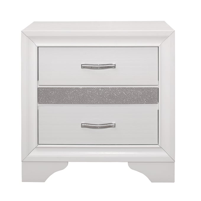 Home Elegance Luster White Night Stand HE-1505W-4