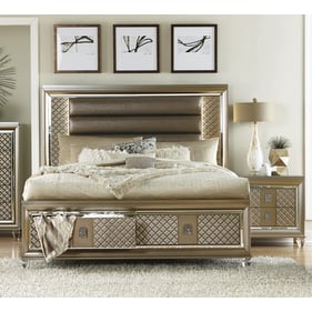 Home Elegance Loudon Champagne Gold Silver 2pc Bedroom Set With Queen Drawe...