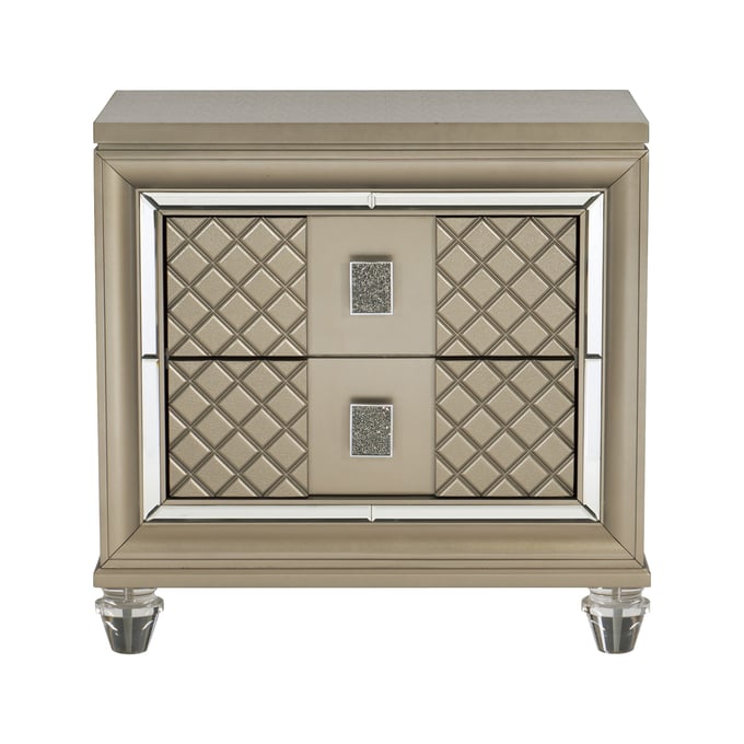 Home Elegance Loudon Champagne Gold Silver Night Stand HE-1515-4