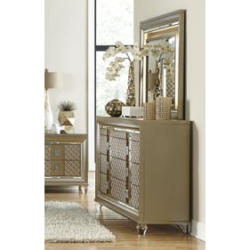 Home Elegance Loudon Champagne Gold Silver Dresser And Mirror