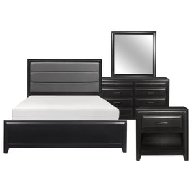 Home Elegance Cordelia Espresso Gray 4pc Bedroom Set With King Bed