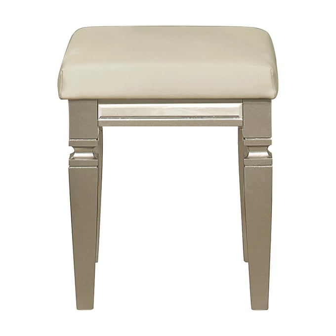 Home Elegance Bijou Champagne Gold Silver Vanity Stool HE-1522-14WF