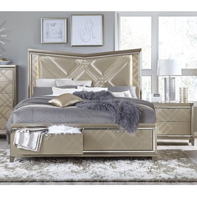 Home Elegance Bijou Gold Silver Champagne 2pc Bedroom Set With Queen Bed